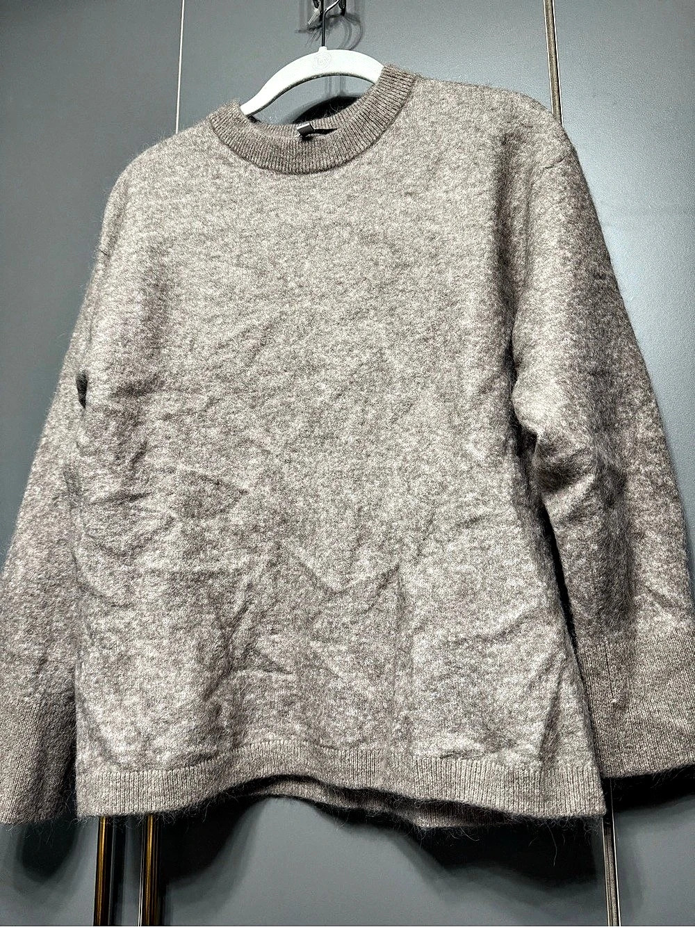 & Other Stories Alpaca-Blend Jumper & Alpaca Blend Crewneck Sweater Gray Small